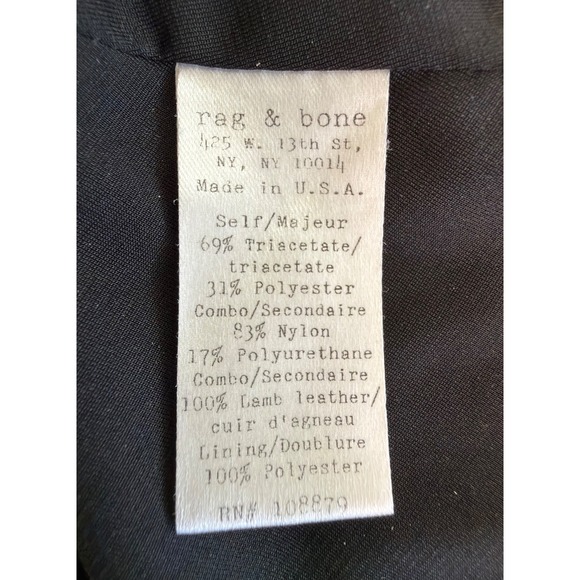 Rag & Bone Black Sleeveless Leather Trim Peplum Top Size 4 - Picture 6 of 7